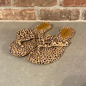 Pierre Dumas Size 8 slip on tan cheetah sandals